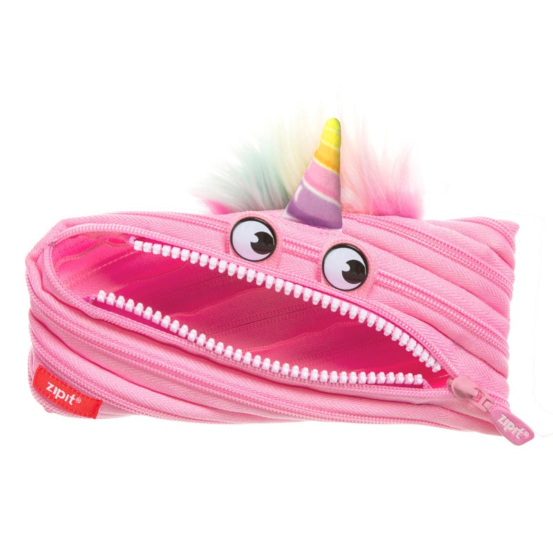 ZIPIT Unicorn Pencil Case for Girls, Cute Zipper Pouch for Kids Teens, Stationery Bag for School, Pink - Image 1